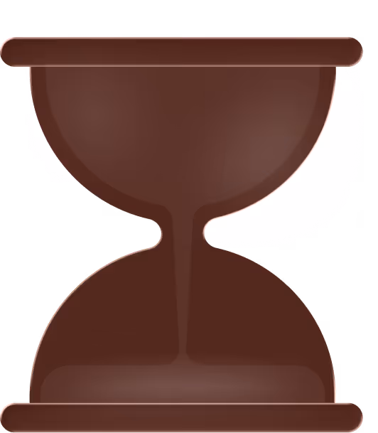 Simple brown hourglass icon with a narrow middle section.