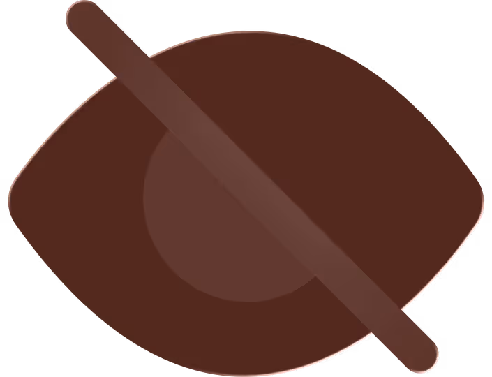 Icon of an eye with a slash through it, symbolizing hidden or invisible content.