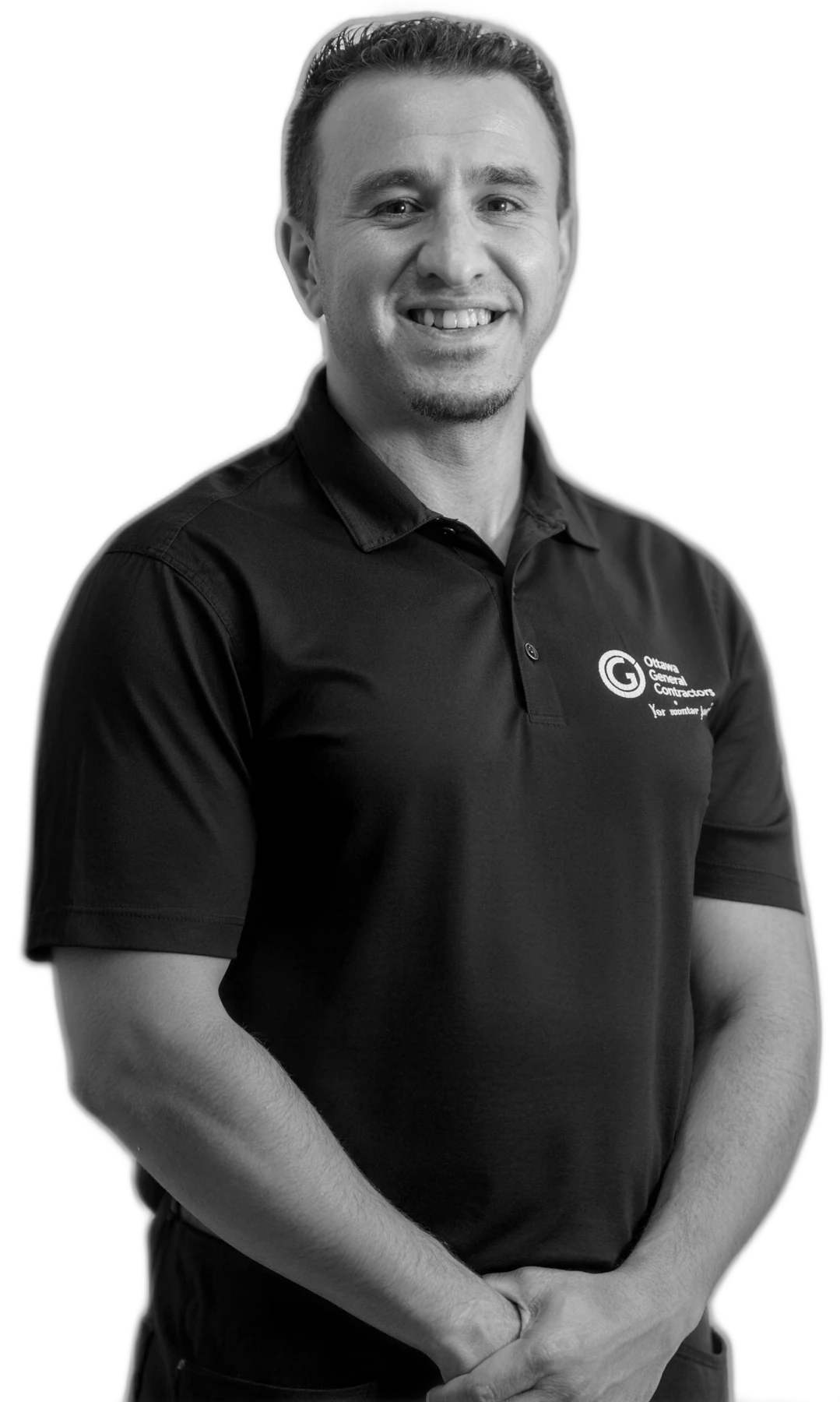 A sales manager smiling