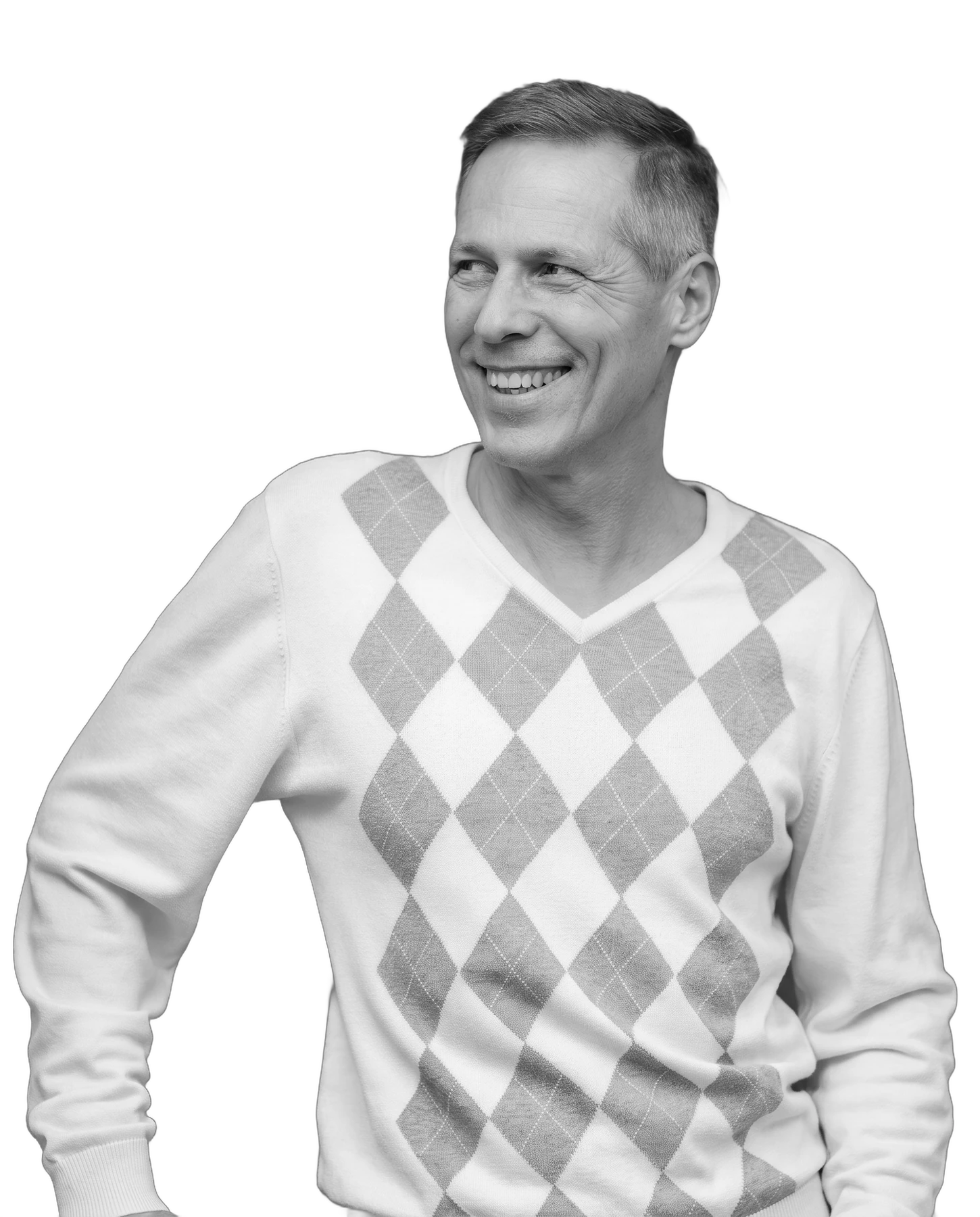 A home services owner on a call at his desk