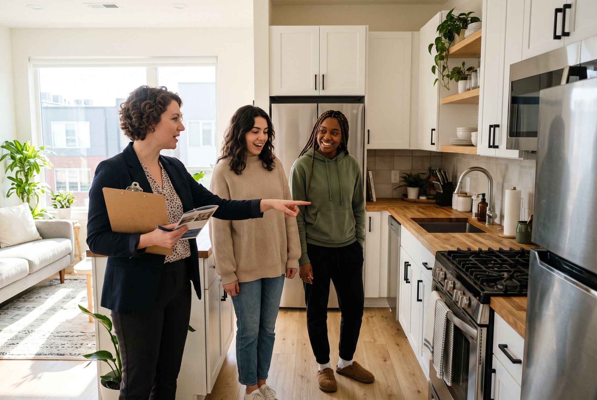 Leasing team following up after a tour