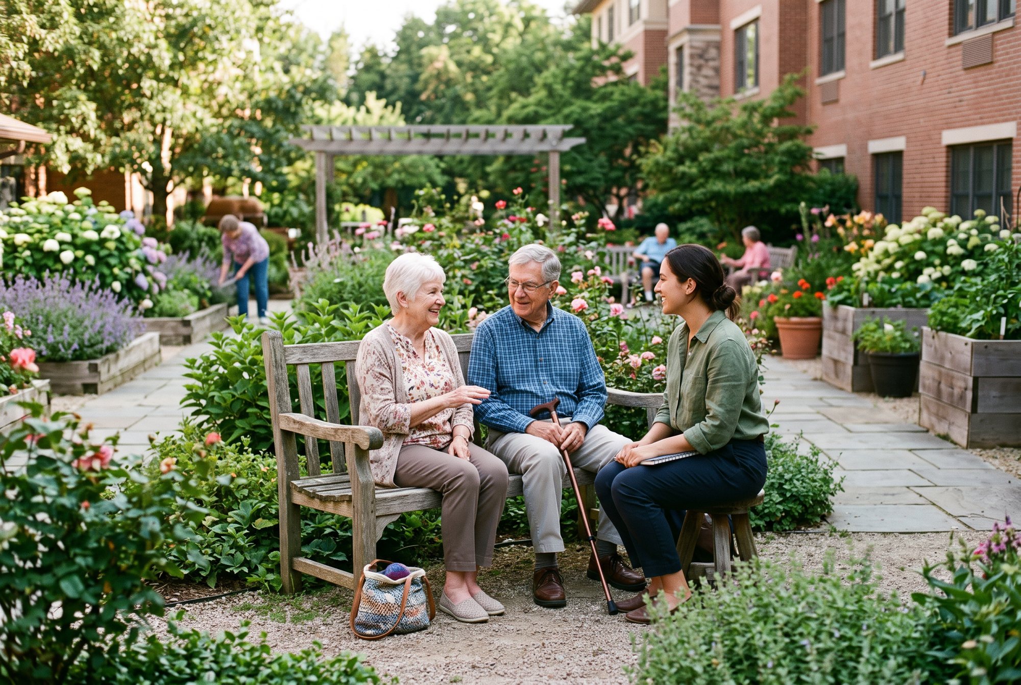 Counselor following up with a family after a tour