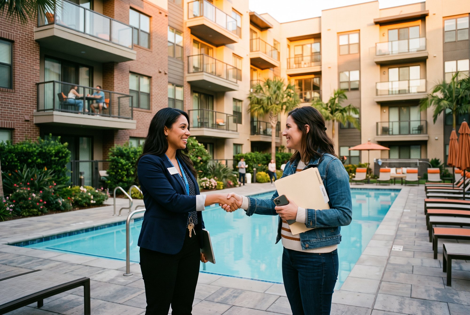 Community tour in a new apartment building