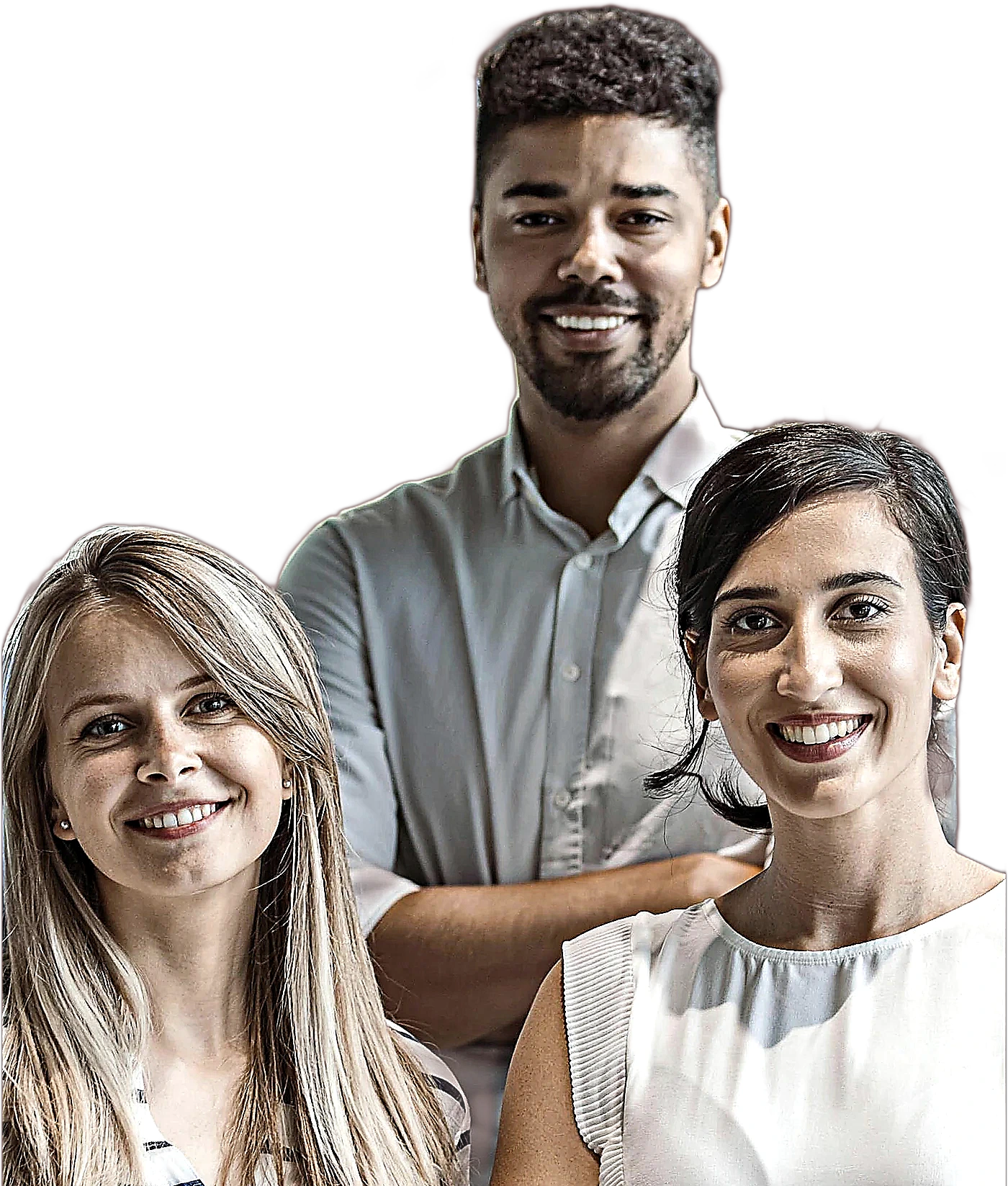 A sales leadership team standing together in their office