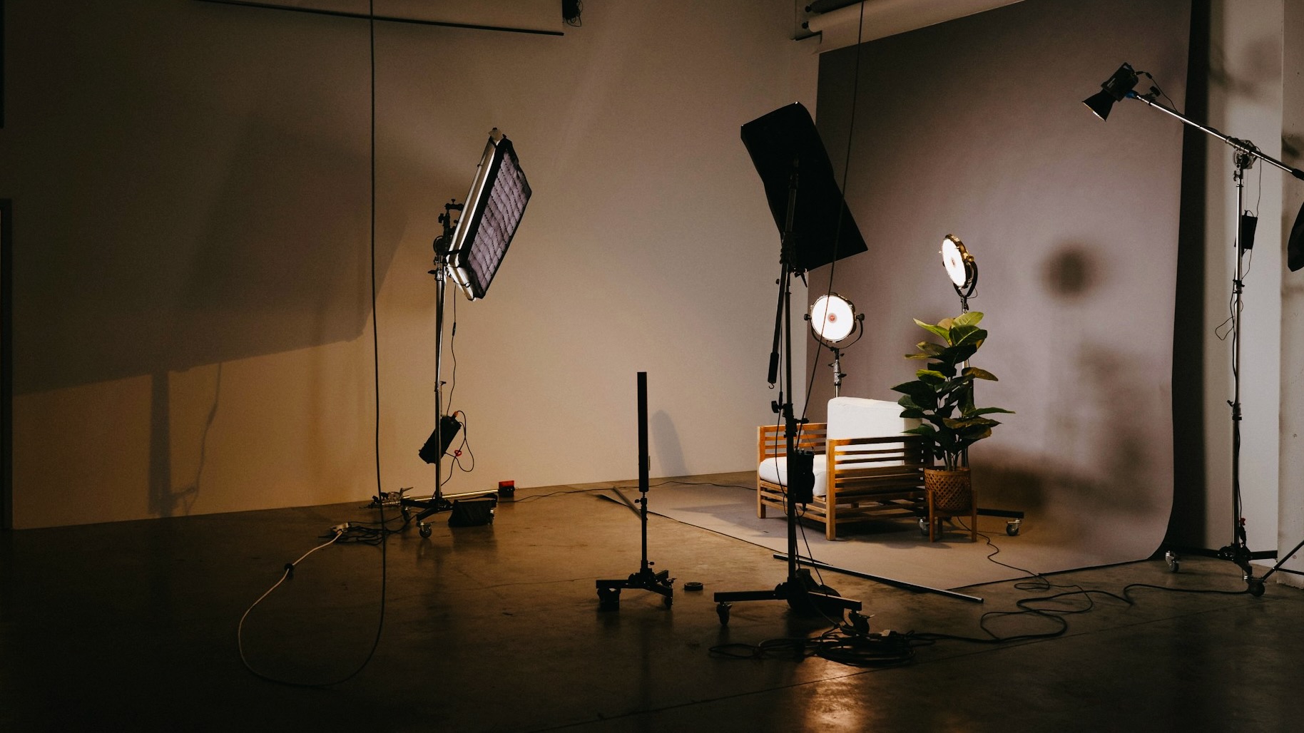 Plateau de tournage d'un interview