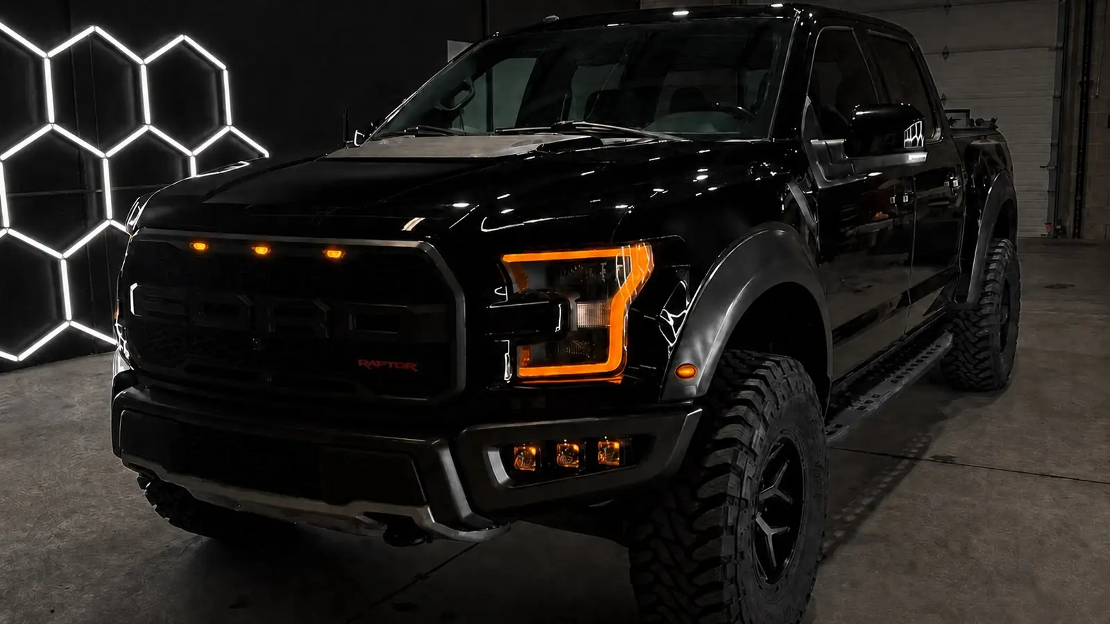 Black Ford Raptor with a ceramic coating gloss finish at High Shine Detailing in Shakopee, Minnesota