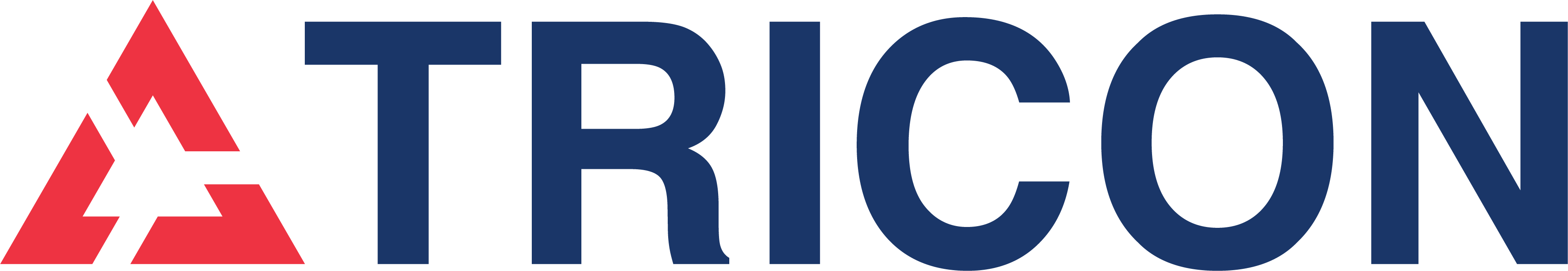 Red triangular geometric logo next to the word TRICON in bold navy blue letters.