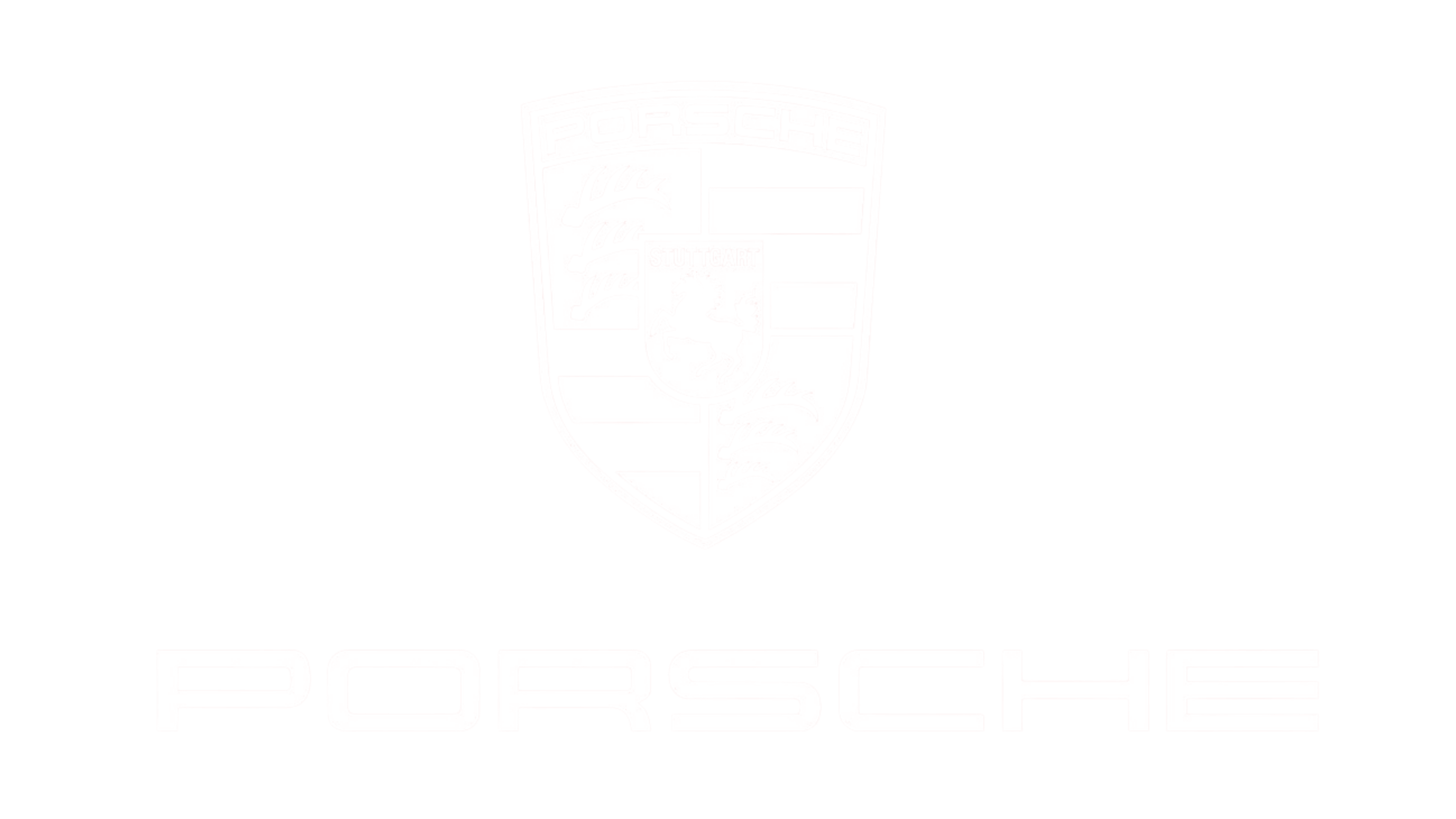 Porsche logo with a crest featuring a black horse and antlers above the word Porsche.