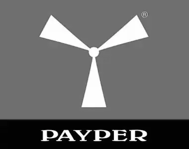 PAYPER-Logo auf grauem Hintergrund.