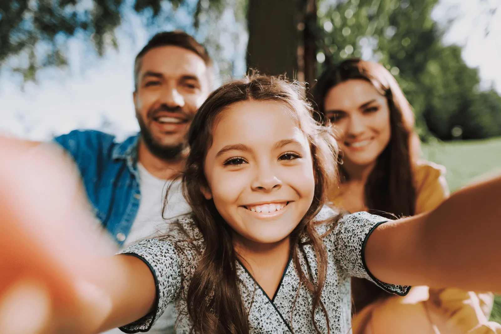 A family smiling