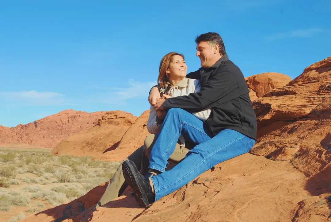 A couple in the desert