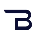 Stylized letter B logo in dark blue on a white background.