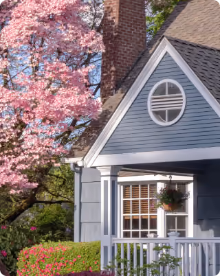 a blue house