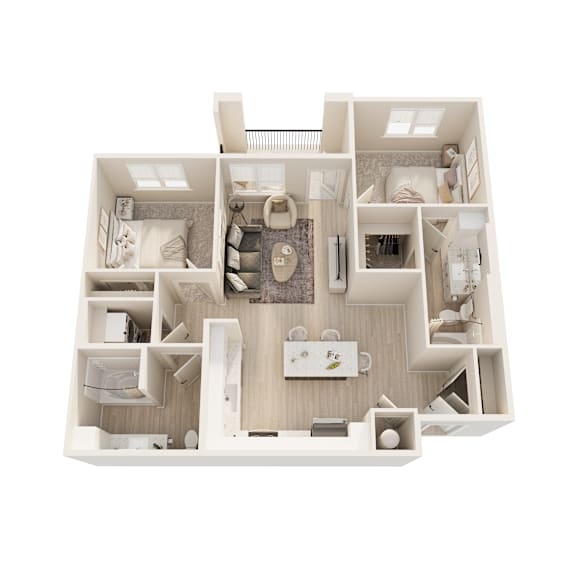 2 bed 2 bath floor plan layout