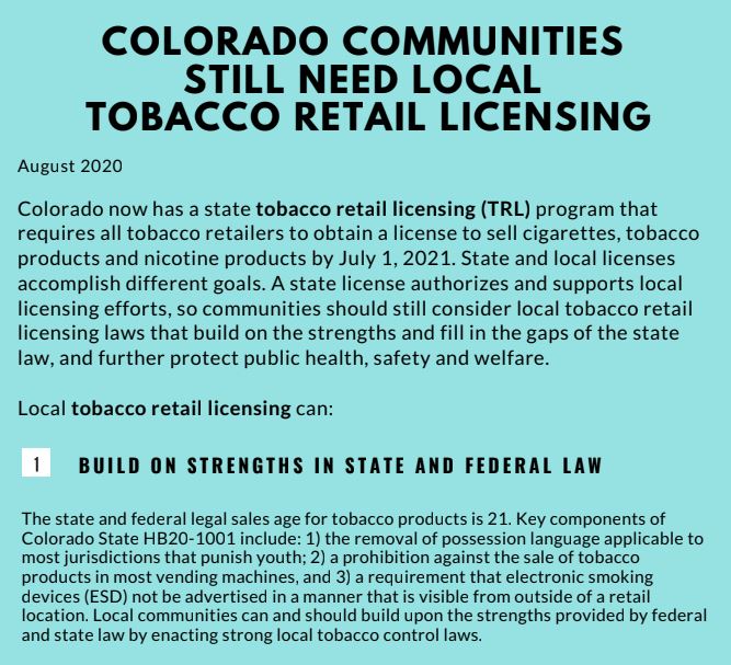 Why Local Tobacco Retailer Licensing Still Matters