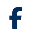 Modré stylizované písmeno f v kruhu, ikona Facebooku.