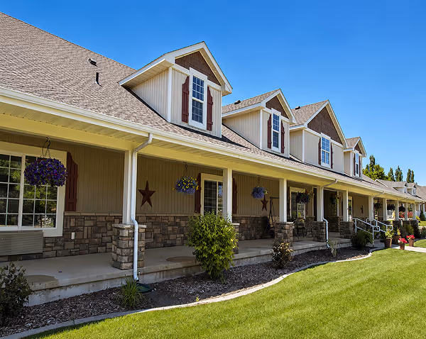 Multi-family residential building with a covered front porch