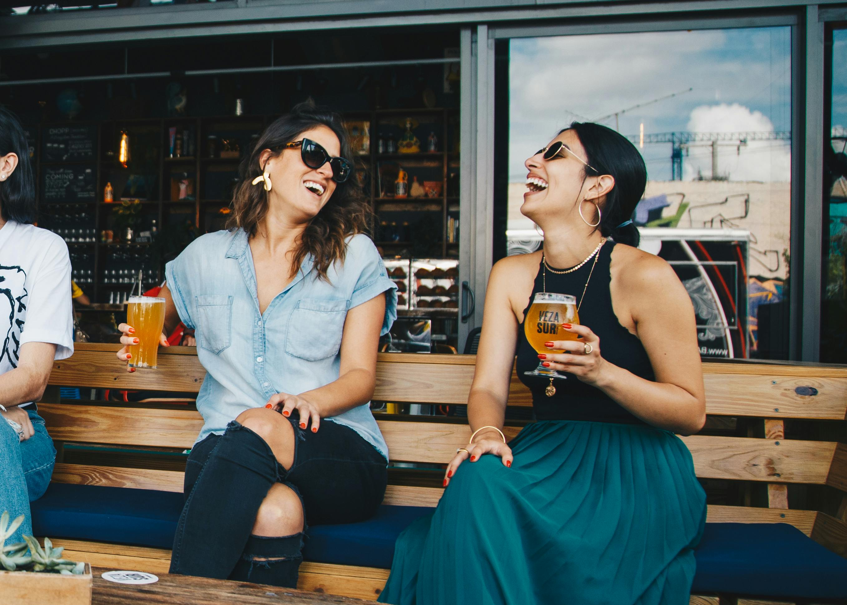 girls on a bench stock image
