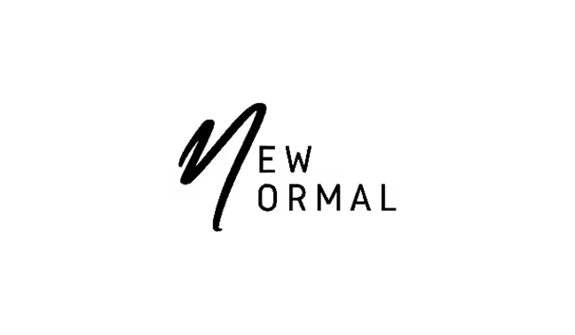 Black background with white text: The new normal is here, work remotely anytime from anywhere.