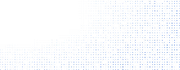 Blue squares forming a curved shape on a black background resembling a digital wave or net pattern.