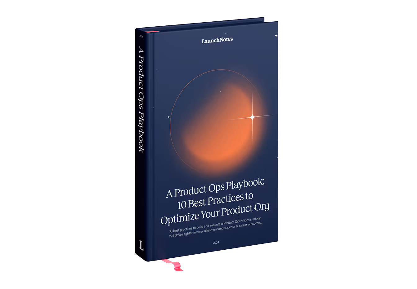 Book titled 'A Product Ops Playbook: 10 Best Practices to Optimize Your Product Org' with a dark blue cover.