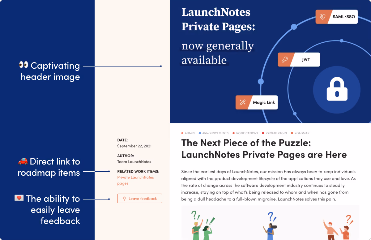 LaunchNotes release notes example