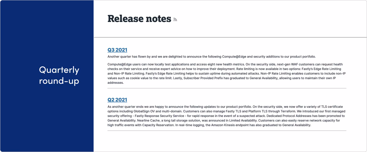 Fastly release notes example