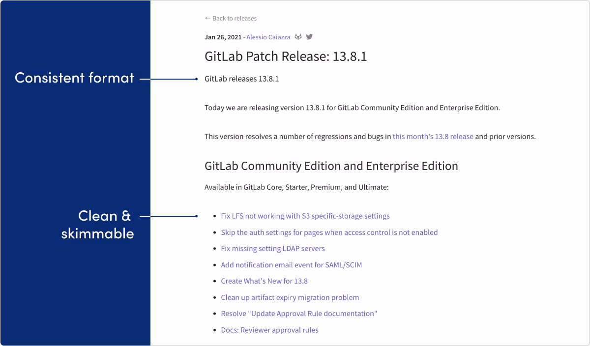 Gitlab release notes example
