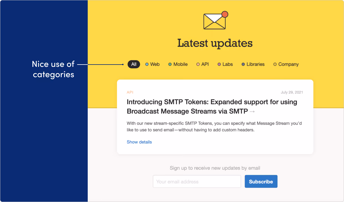 Postmark release notes example