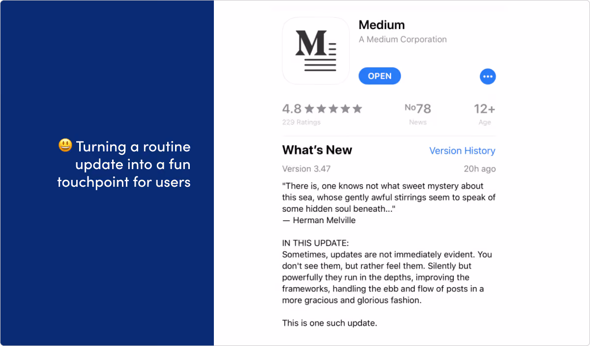 Medium release notes example