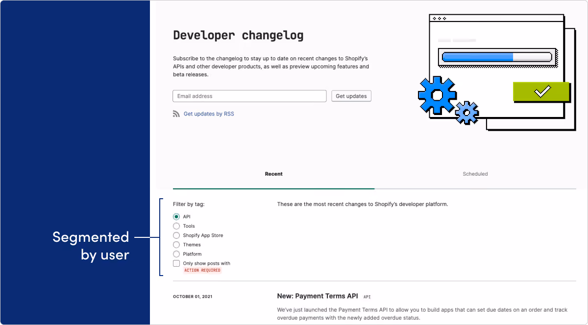 Shopify (API) release notes example