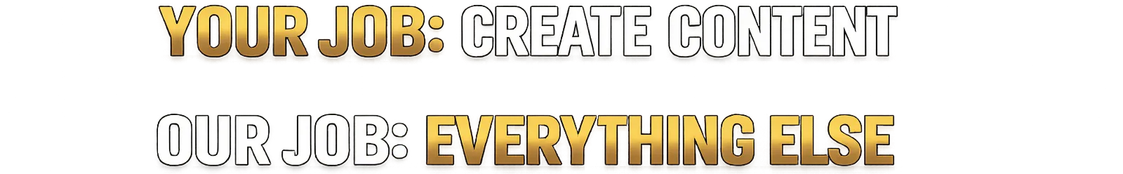Your job: create content. Our job: everything else.