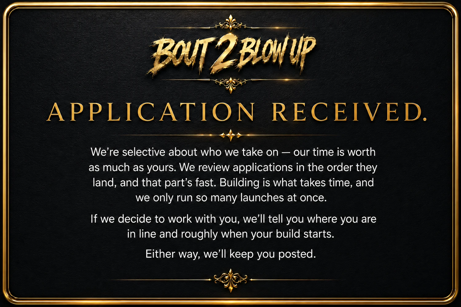 Application received