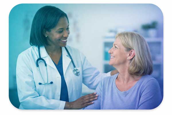 image of a provider and patient talking