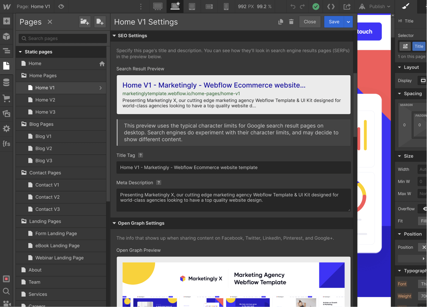 SEO - Marketingly X Webflow Template