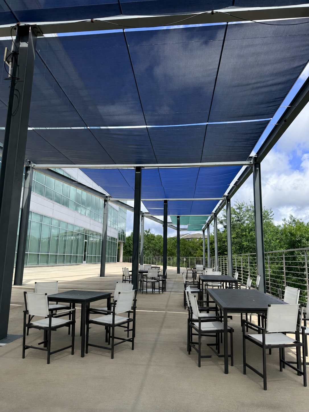 SailPoint Four Points office terrace under new shade sail canopy