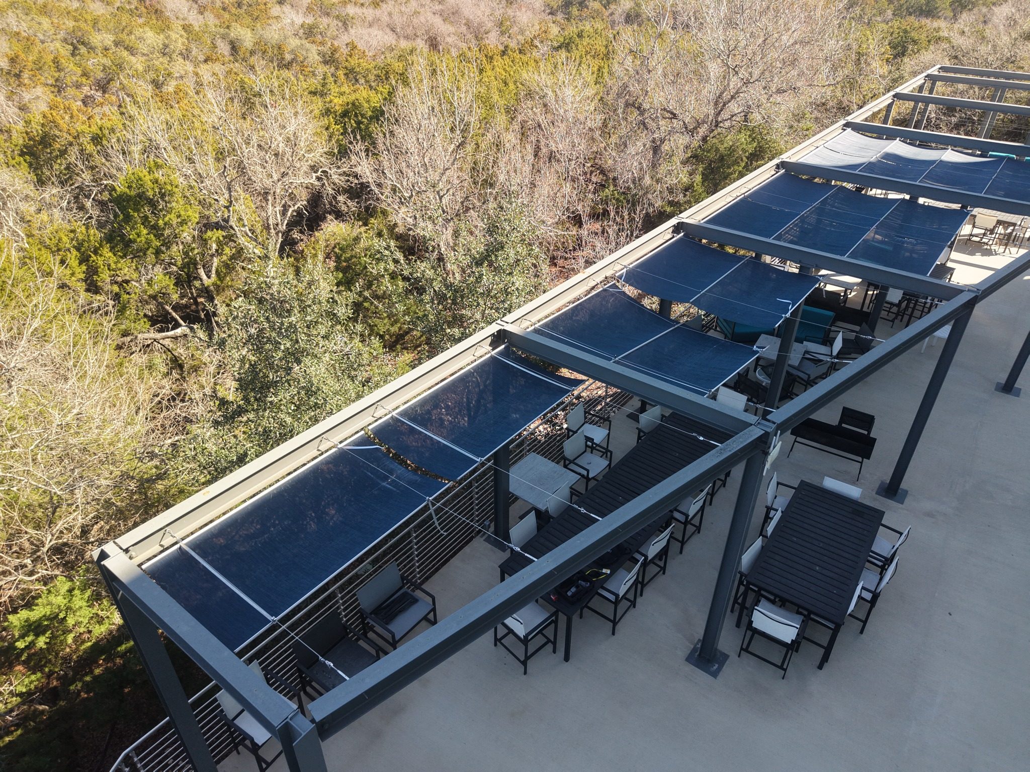 CanopyWorx terrace shade installation detail