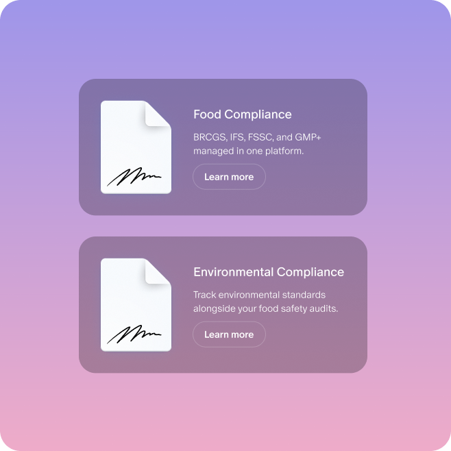 Food and environmental compliance in one platform