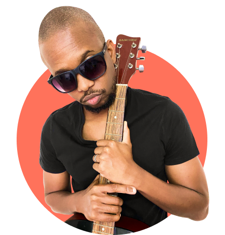 Chancel Shongo creative picture with an instrument
