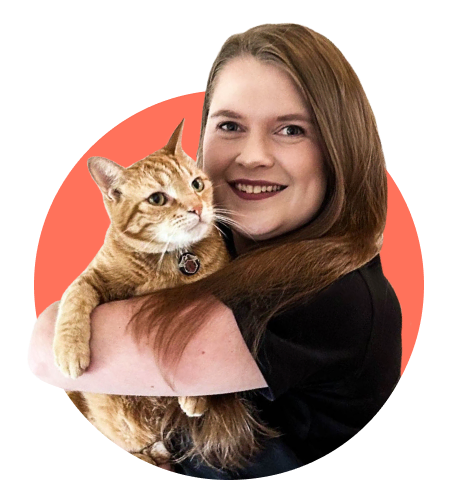 Catherine Ford creative picture holding a cat
