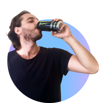 Jonathan Du Toit creative picture drinking an energy drink