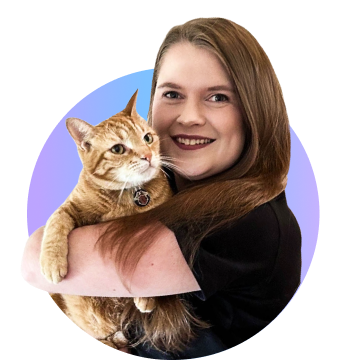 Catherine Ford creative picture holding a cat