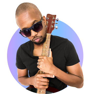 Chancel Shongo creative picture with an instrument