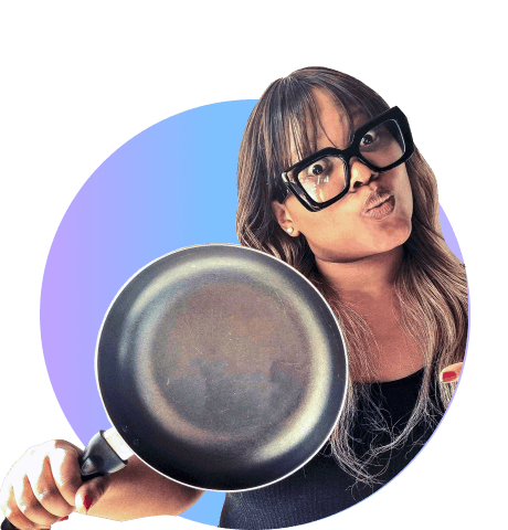 Woman holding pan