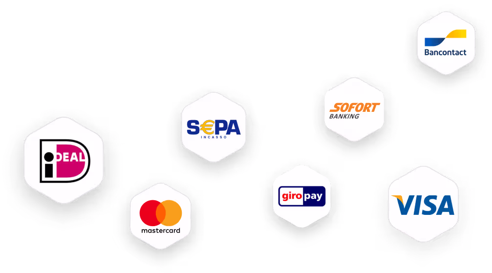 Betaalmethoden zoals iDEAL, SEPA, Bancontact, Visa en Mastercard