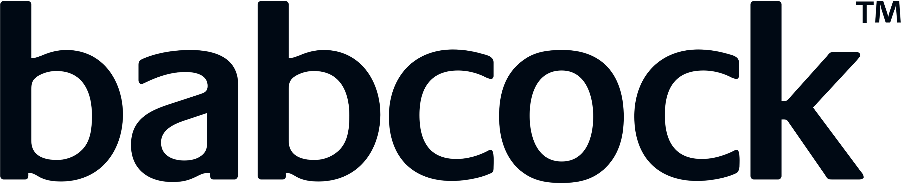 Babcock brand name in lowercase black letters with a trademark symbol.