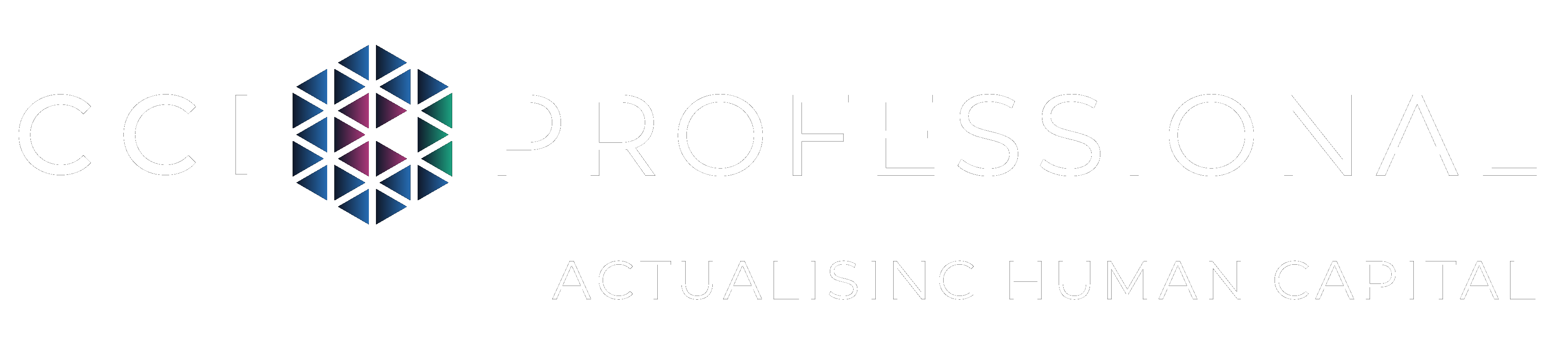CCI Professional logo with a hexagonal geometric design and the slogan Actualising Human Capital.