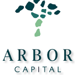 Arbor Capital logo with stylized tree made of scattered leaves above the text.