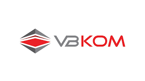 VBKOM company logo with gray and red geometric icon on white background.