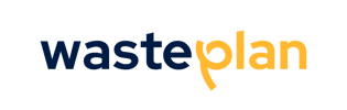 WastePlan logo with a stylized orange recycling symbol in the word plan.